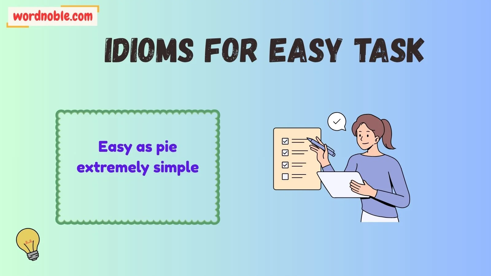 100 Idioms For Easy Task