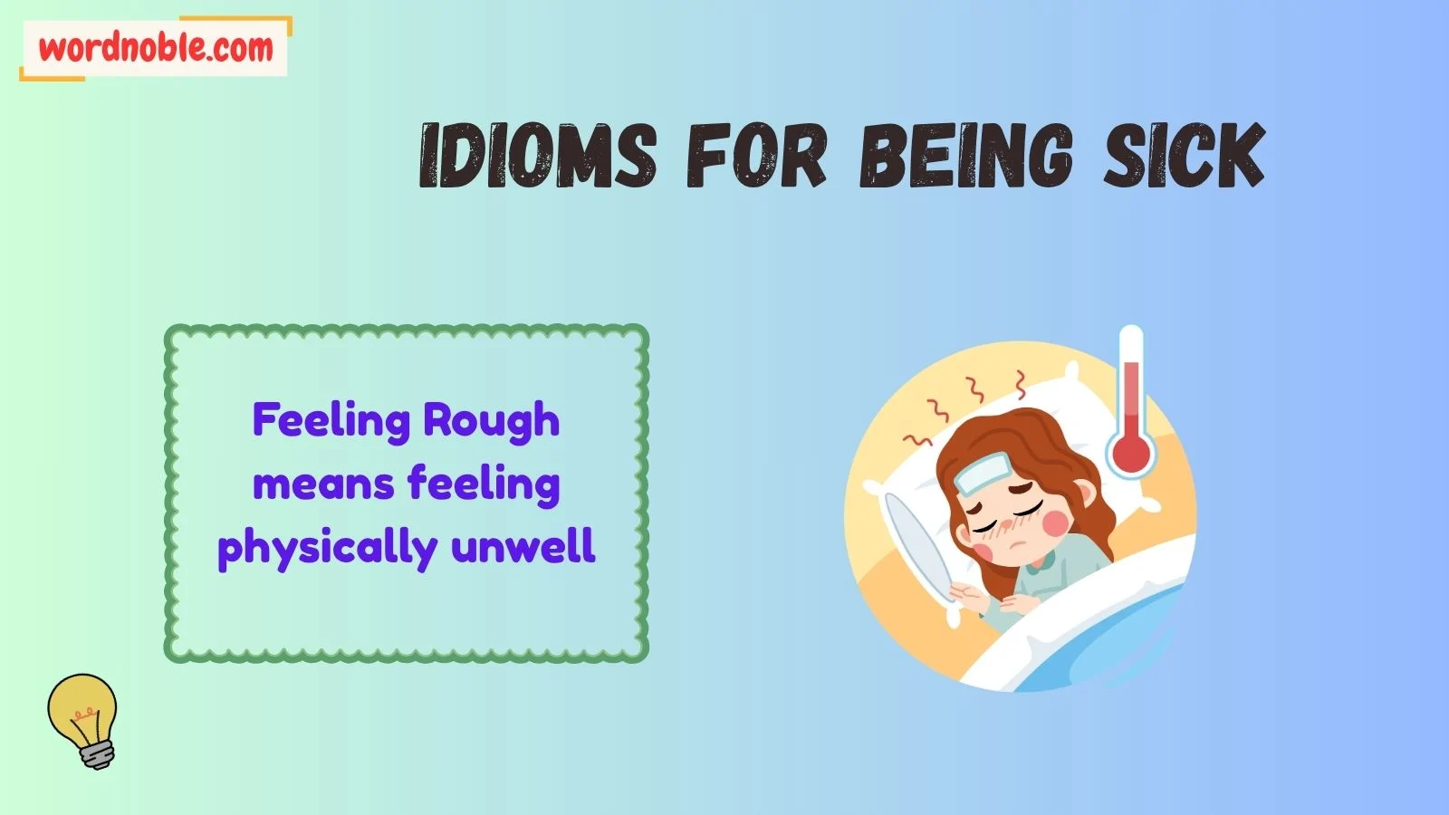 Idiom For Sick In Bed