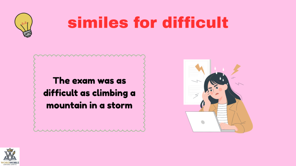 Meaning of Similes for Difficult
