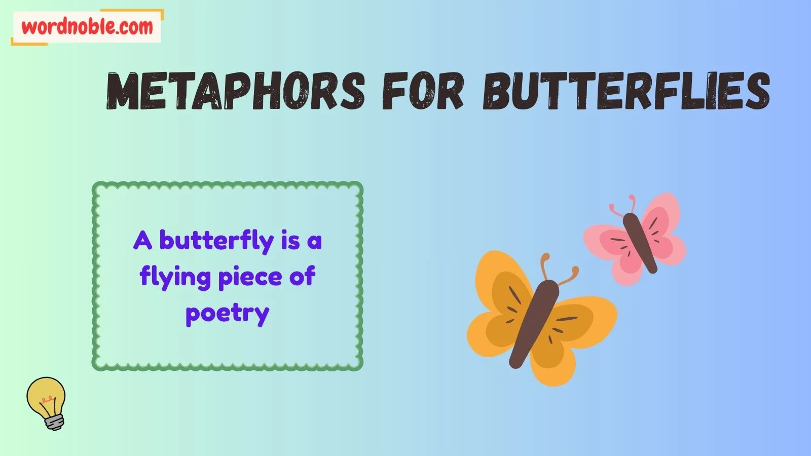 Metaphors For Butterflies in English