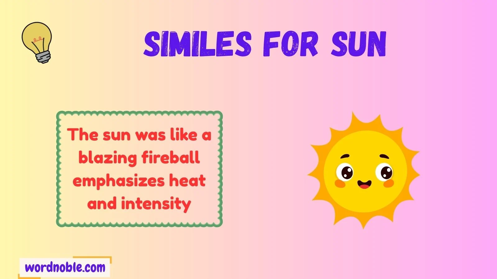 How Do Similes for the Sun Work?