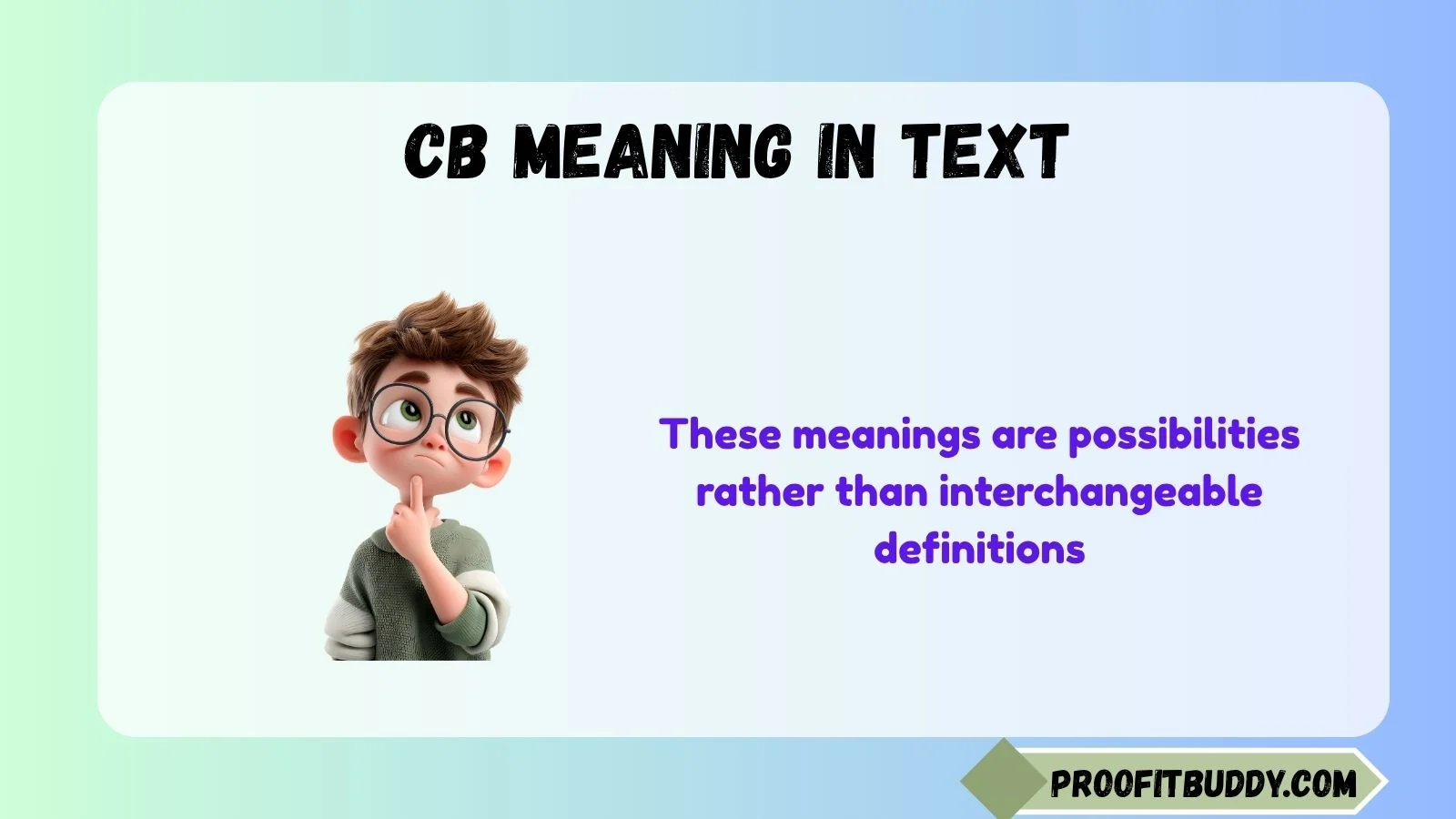 cb meaning in text